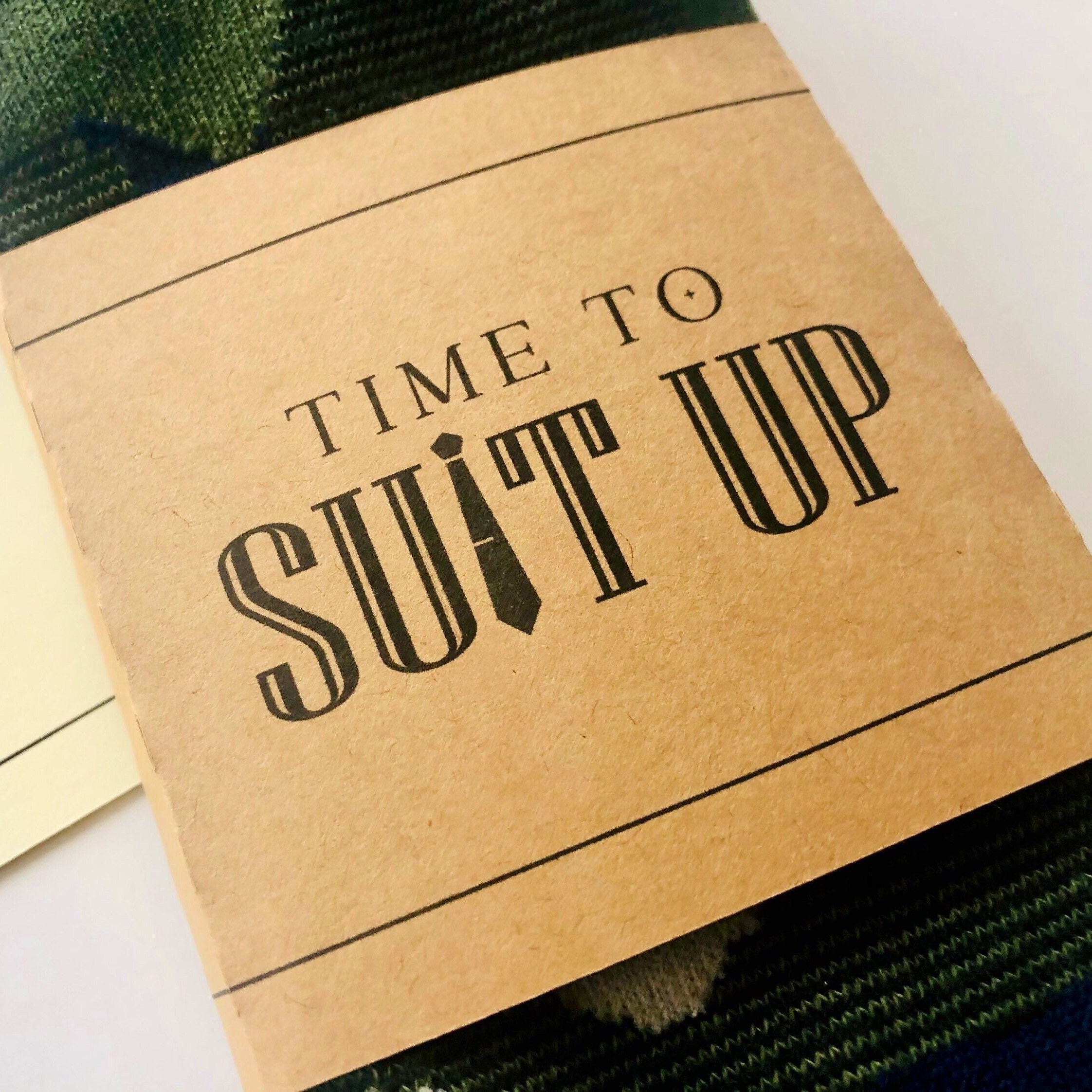 Wedding Day Groomsman Best Man Proposal Socks, Personalized Sock Wraps for Groomsmen, Time To Suit Up