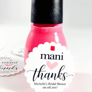 Mani Favor Tags, Mani Thanks, Nail Polish Gift Tags, Thank You Favor Tags, Favor Tags, Nail Polish Favors, Mani Thank You Tag, Mani Tag, 15 image 5