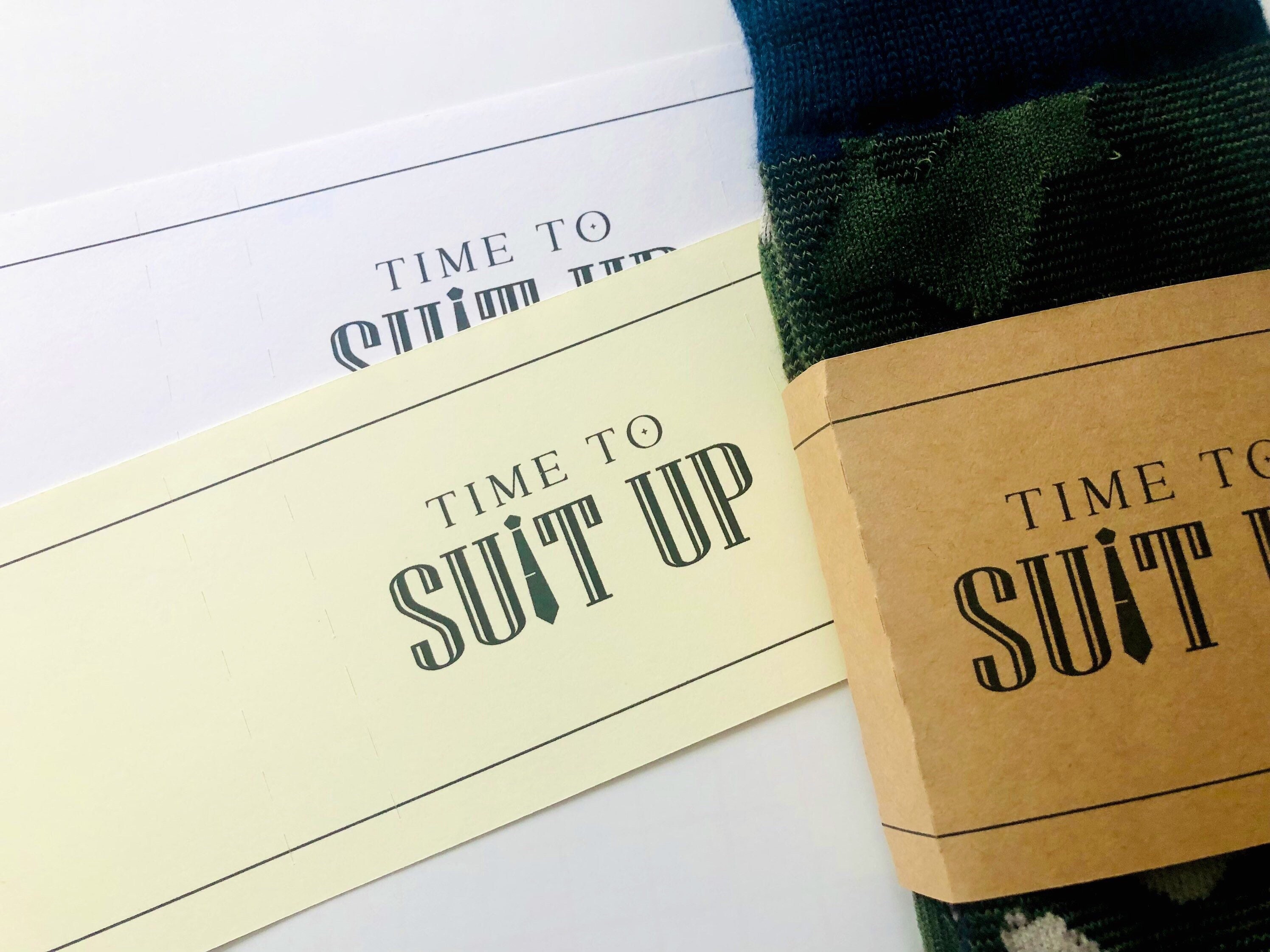 Wedding Day Groomsman Best Man Proposal Socks, Personalized Sock Wraps for Groomsmen, Time To Suit Up