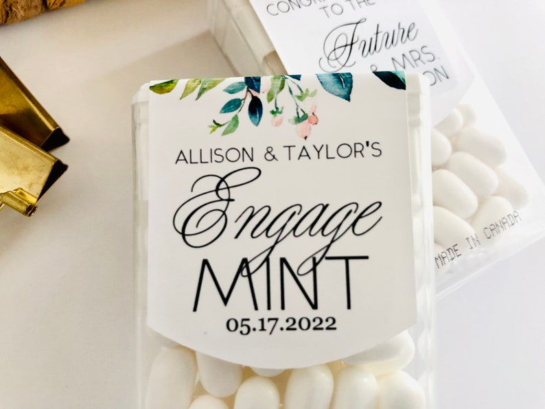 Edible Wedding Engagement Party Guest Favors Mints Sticker Etsy