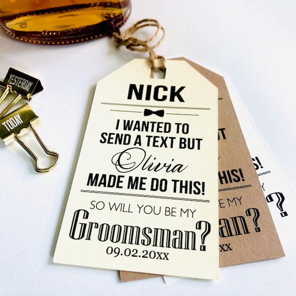 Officiant Groomsmen Best Man Proposal Gift Hang Tags, Funny Wedding Card Ideas, I Wanted To Send a Text Tag