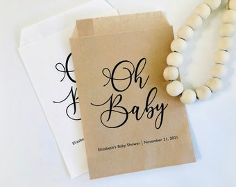 Oh Baby Shower Cookies Kraft Party Favor Bags, Sweet Treats Candy Bar Favor Bags