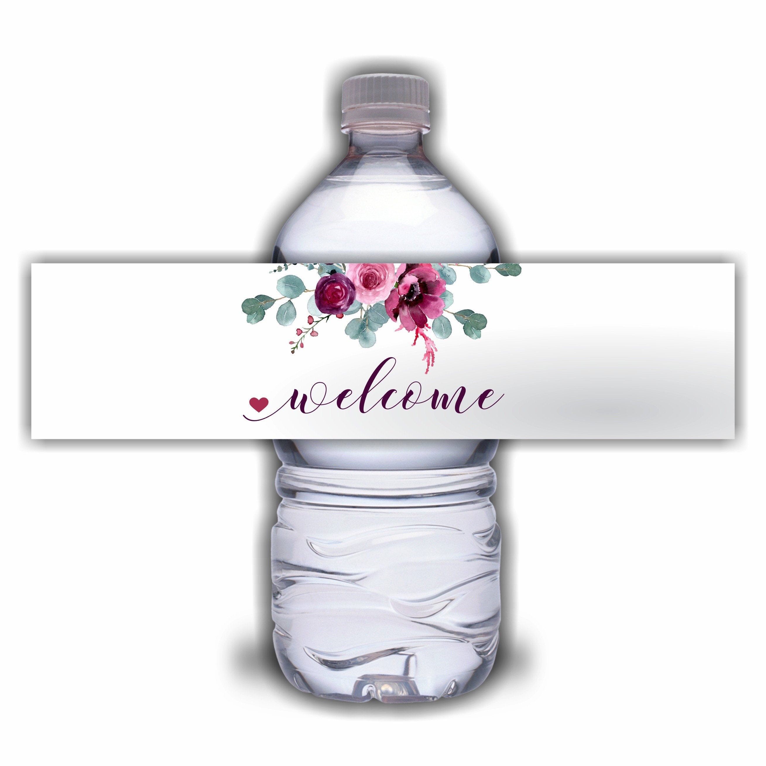 Custom Floral Wedding Bottle Labels: Personalized