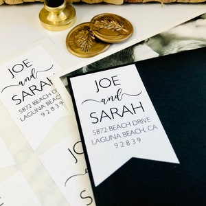 Personalized Wedding Return Address Labels Stickers, Custom Mailing Labels for Wedding Invitation Envelopes (Set of 12)