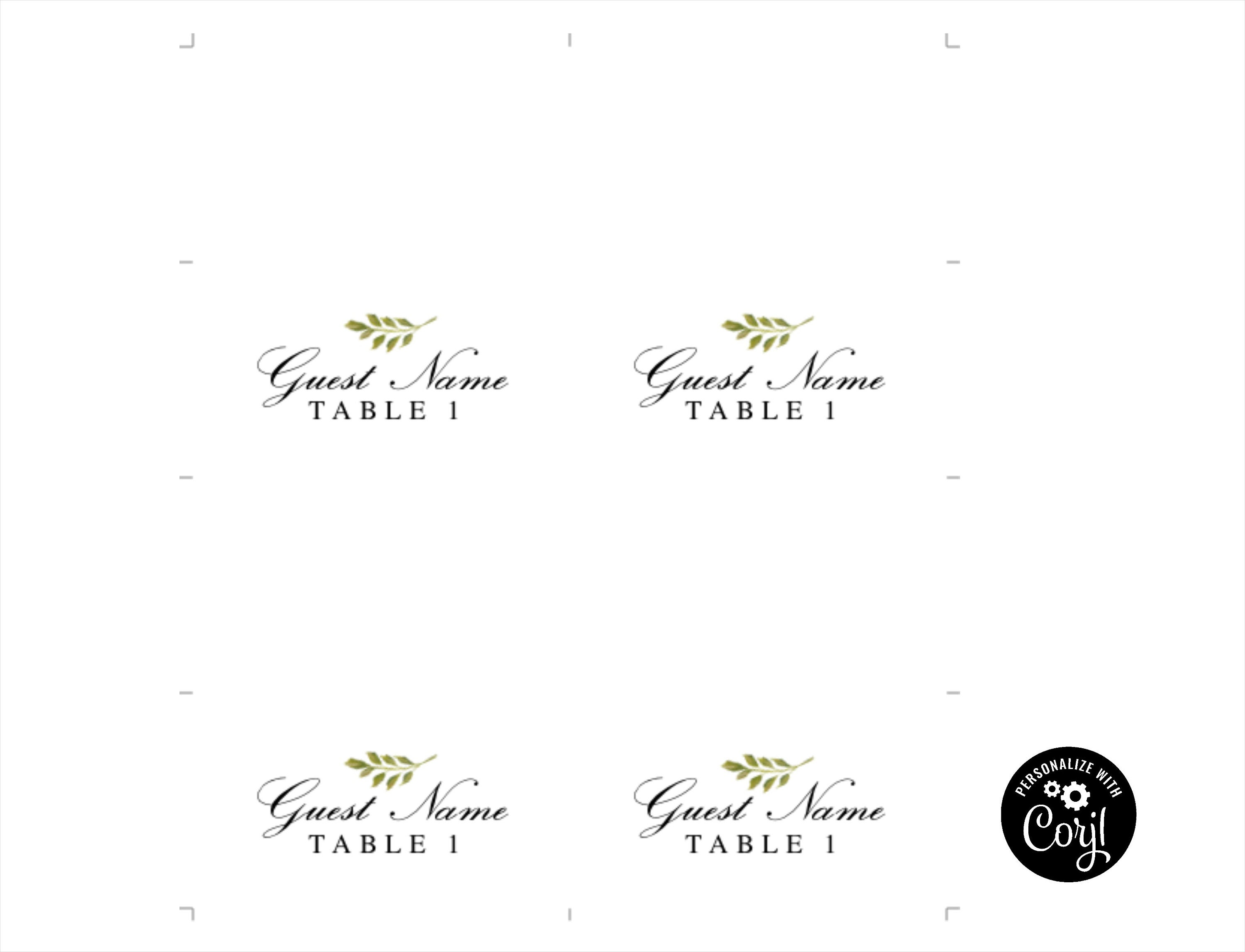 Editable Tented Wedding Name Cards Printable Escort Place | Etsy