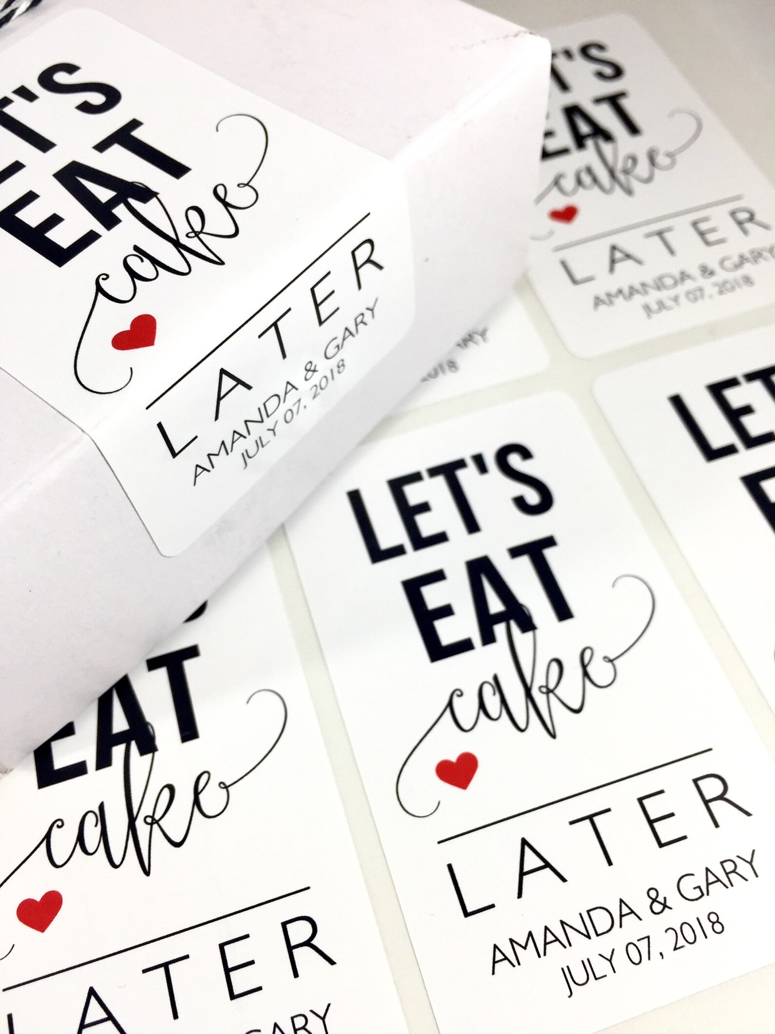 Wedding Cake Box Stickers Favor Labels For To Go Box Etsy