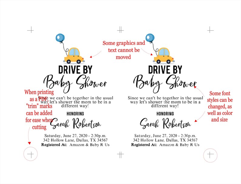 Quarantine Baby Shower Corjl Invitation Templates Drive By Etsy