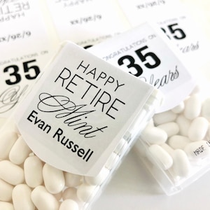 Retirement Mint Favors For Guests, Edible Gifts Party Favors (Labels Only)