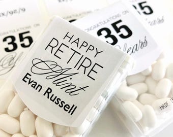 Retirement Mint Favors For Guests, Edible Gifts Party Favors (Labels Only)