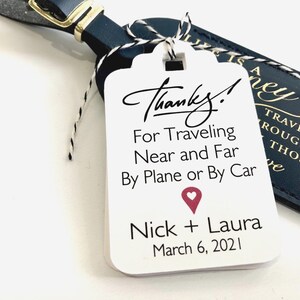 Destination Wedding Favor Hang Tags: Travel Theme (Set of 9)