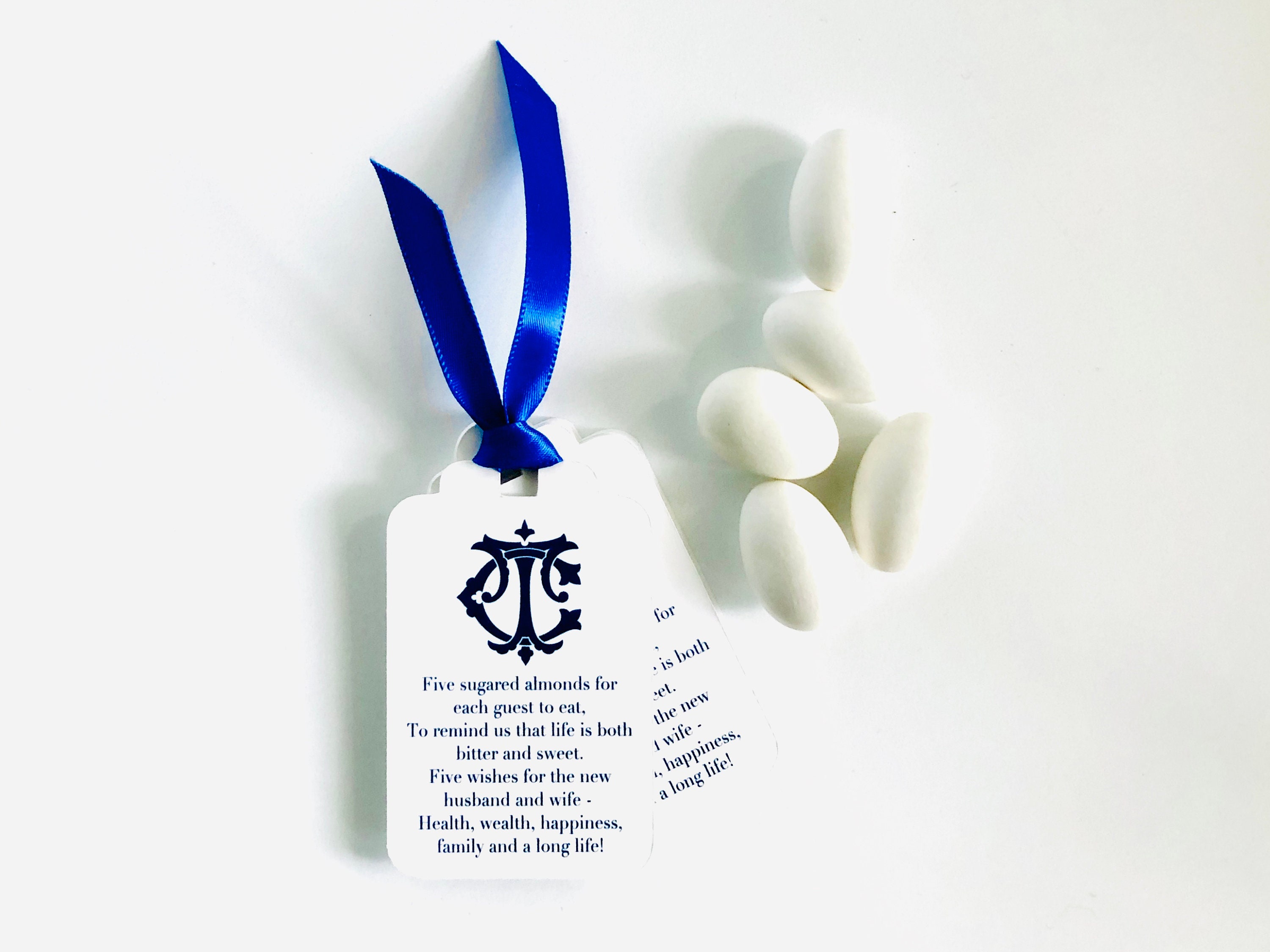 Jordan Almonds Italian Wedding Candy Custom Favor Tags Five Etsy