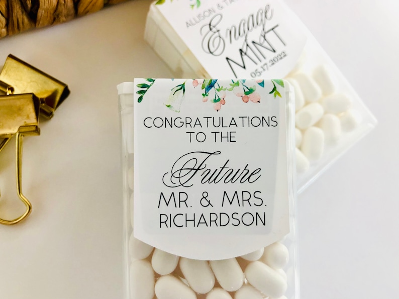 Edible Wedding Engagement Party Guest Favors Mints Sticker Etsy