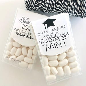 Senior Class of 2025 Graduation Party Mint Label Favors, High School Grad Candy Favors for Guest, (Labels Only)