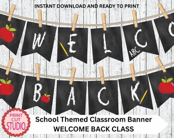 Banner de bienvenida a clase: Decoración imprimible para el aula del maestro (Descarga PDF)