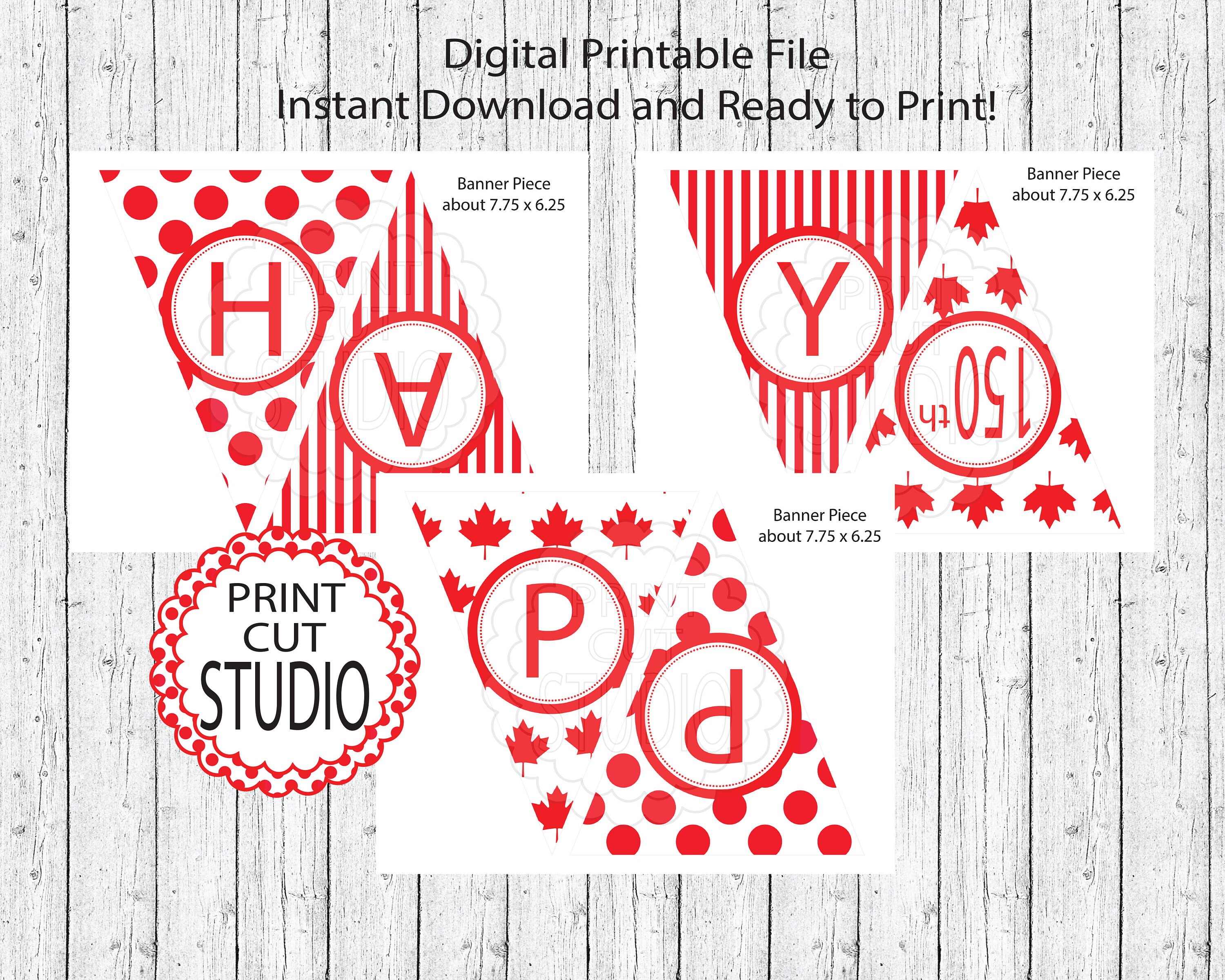 Canada Day Themed Party Pack Printable Digital File Bunting/party ...