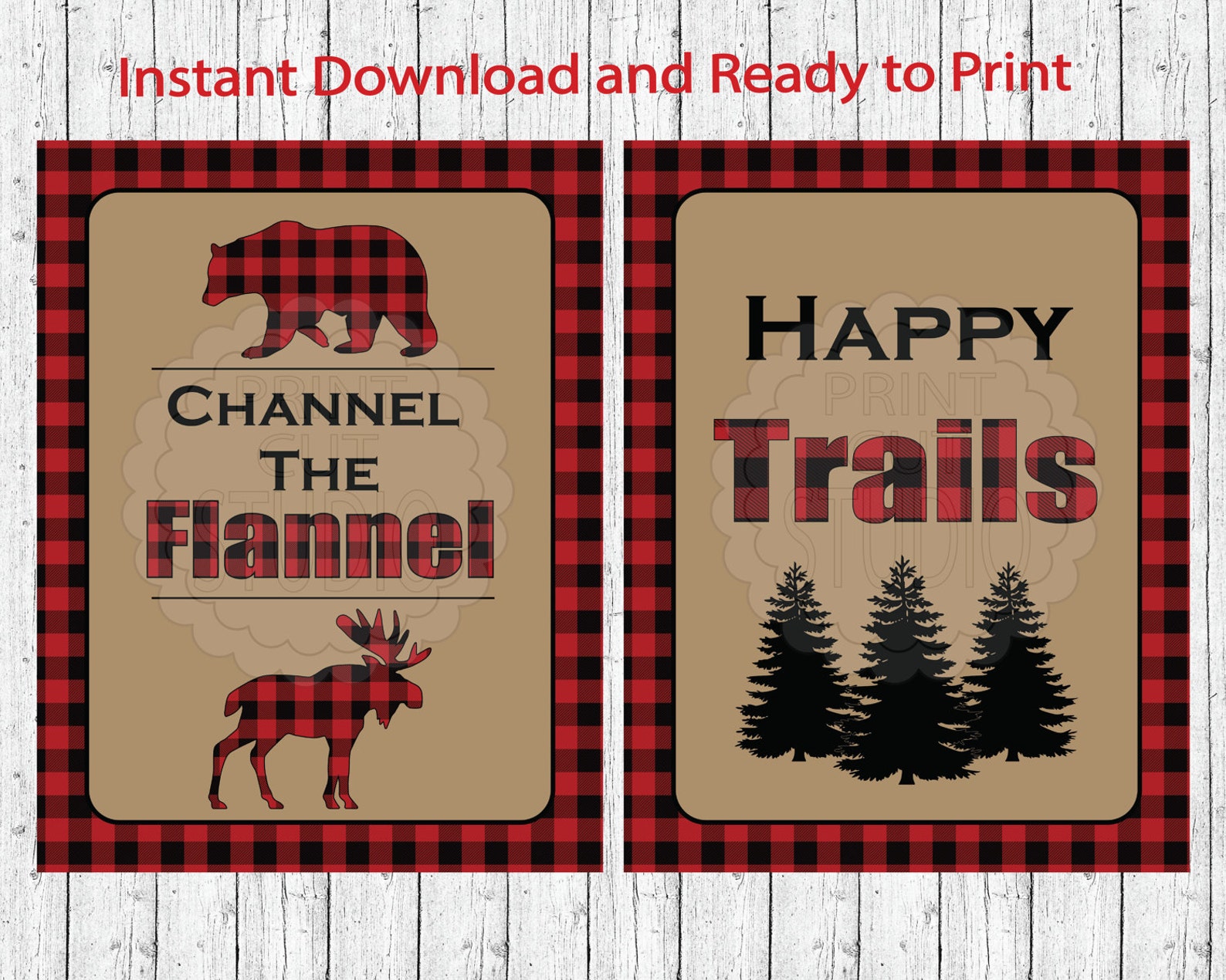 Lumberjack Themed Party Signs INSTANT DOWNLOAD Printable Digital File ...