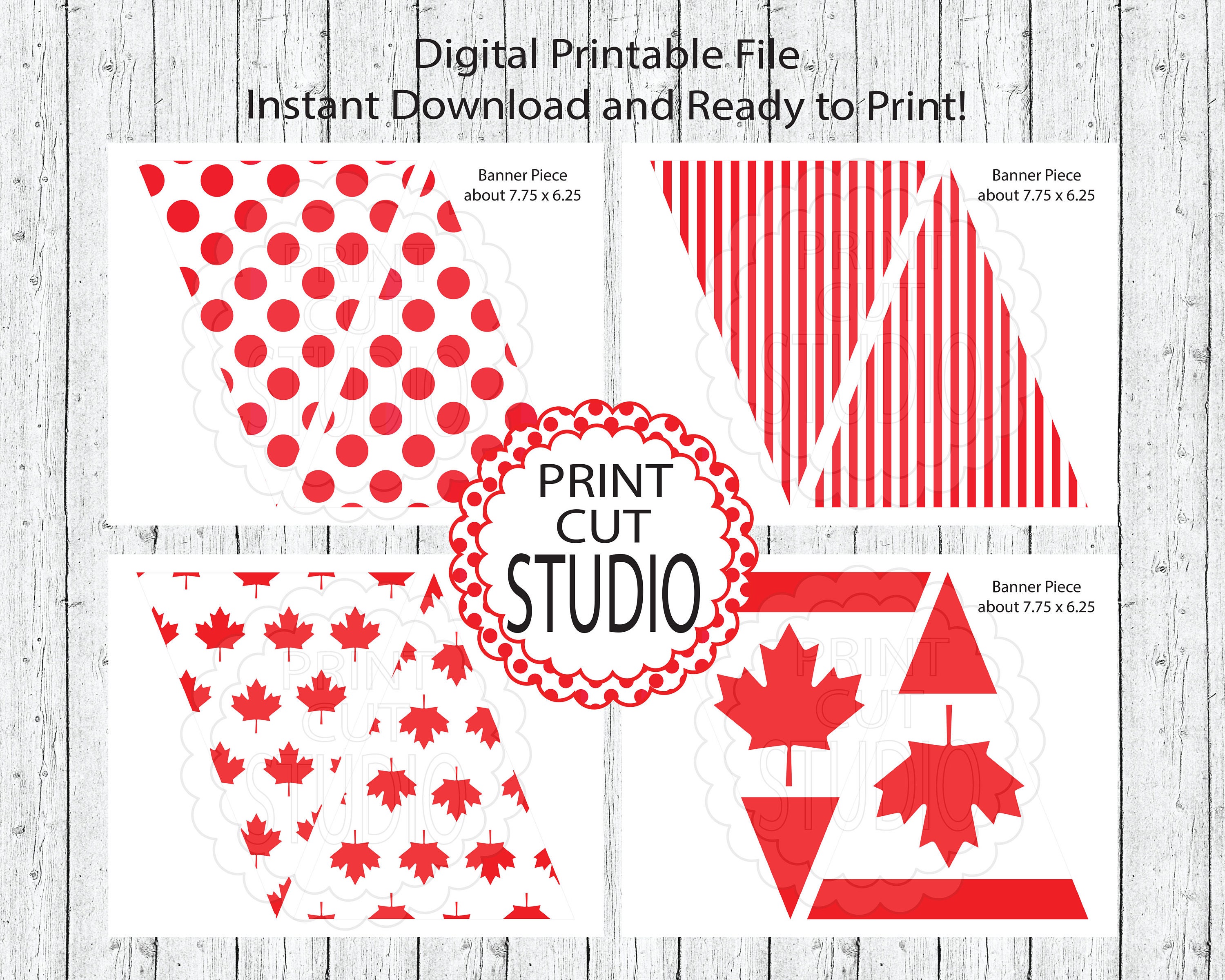 Canada Day Themed Party Pack Printable Digital File Bunting/party ...