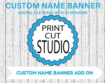 Banner con nombre personalizado: tema de fiesta a juego (archivo PDF, hasta 10 letras)