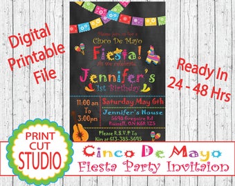 Cinco De Mayo Fiesta Invitation: Personalized Printable (Digital File)