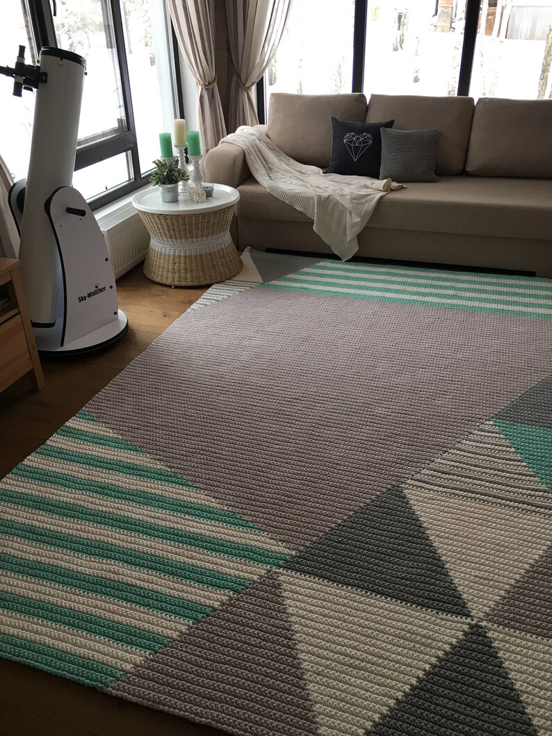 Rectangular crochet rug pattern modern crochet pattern by Etsy