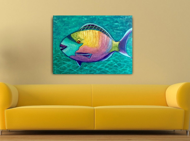 Parrot Fish Art Print Original Art Prints Beach Wall Decor Etsy