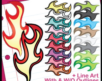 Colorful Flame Clip Art