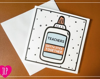 Funny Teacher Greeting Card for Teacher Friend Bestie, Teacher to Teacher Card, Work Friend Thank You Gift, FREE SHIPPING!