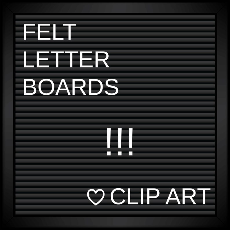 Black Felt ADD YOUR TEXT editable clipart Square Letter Boards Clip Art