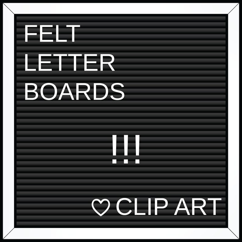 Black Felt ADD YOUR TEXT editable clipart Square Letter Boards Clip Art