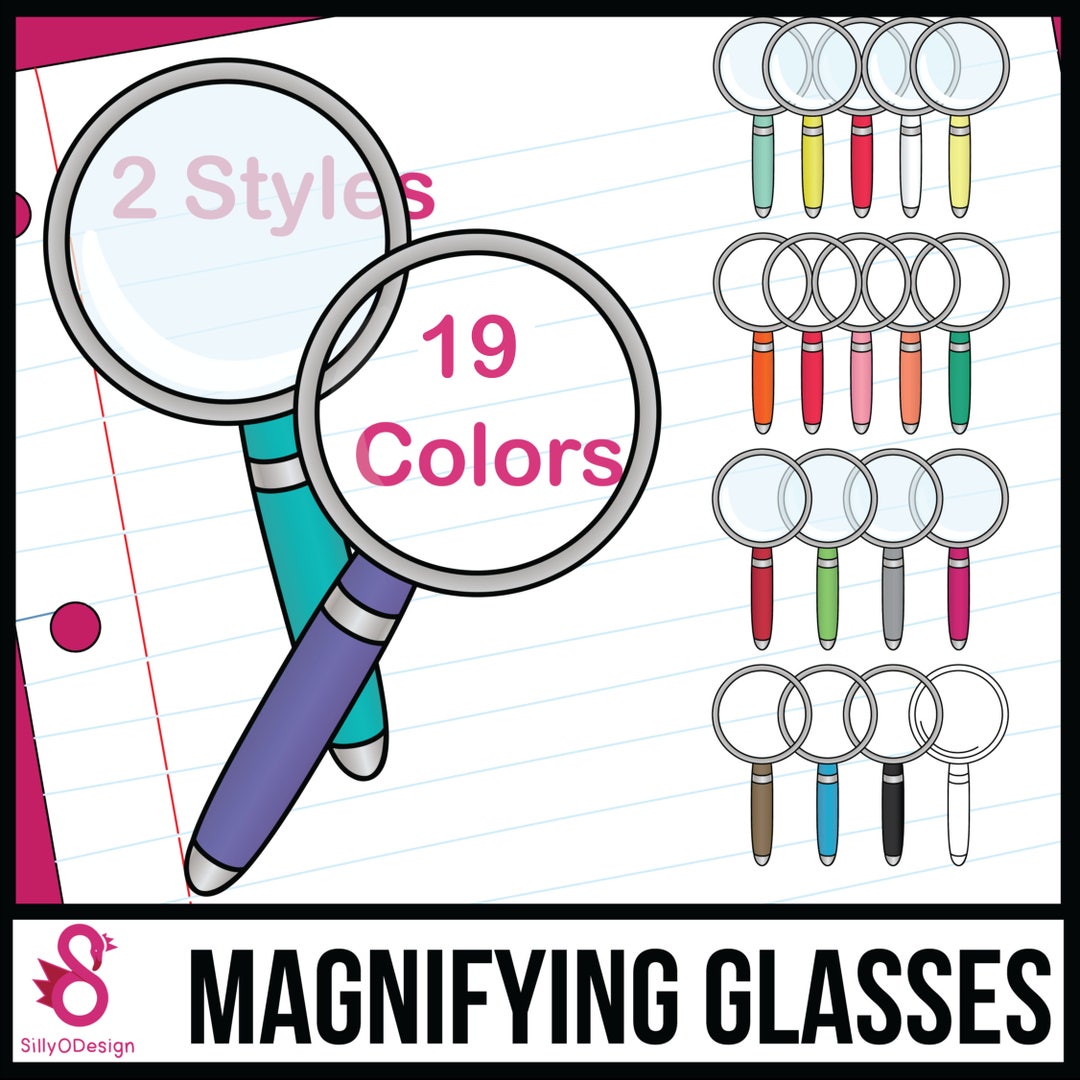 Colorful Magnifying Glass Clip Art - Etsy