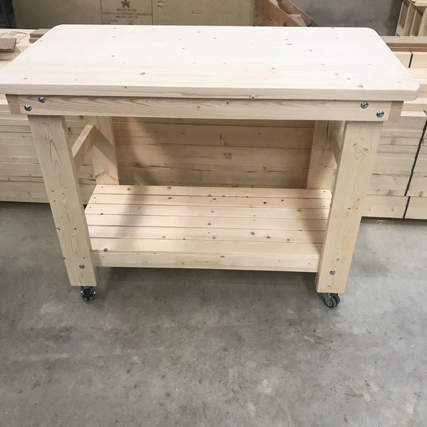 Wooden Work Bench With Wheels in various sizes