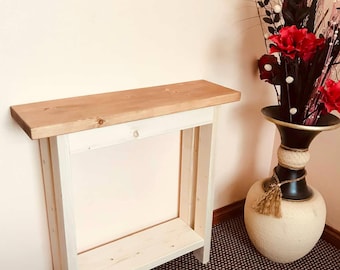 Handmade Pine Console Table: Narrow Hallway Side Table