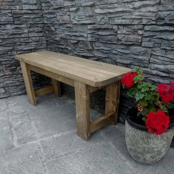 Solid Wood Bench- Many Colours. Unique Design. Handmade