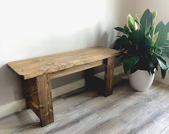 Solid Wood Bench- Many Colours. Unique Design. Handmade