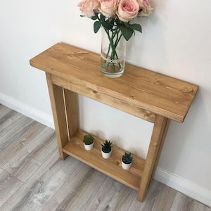 Handmade Pine Console Table: Narrow Hallway Side Table