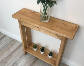 Handmade Pine Console Table: Narrow Hallway Side Table