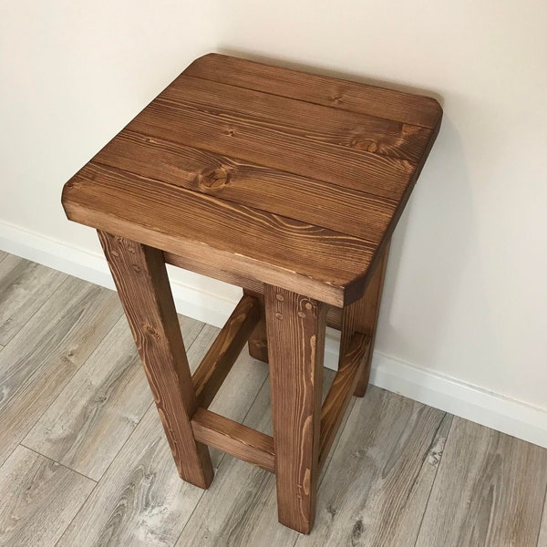 BRAND NEW Retro Handmade Wooden Bar Stool- Many Colours. Unique Design