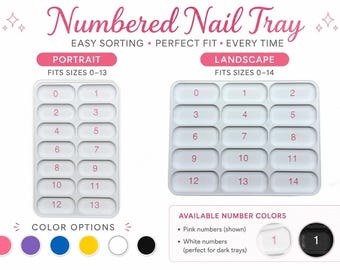 Numbered Nail Sorting Tray | Acrylic Nail Organizer, Tech Workspace Tool