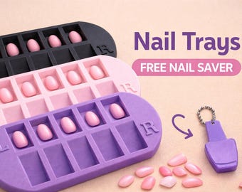 Press-On Nail Sorting Tray | Acrylic Nail Organizer, Tech Workspace Tool