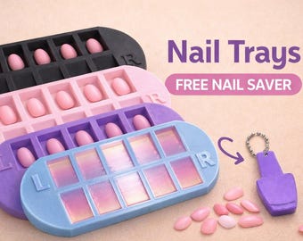 Press-On Nail Sorting Tray | Acrylic Nail Organizer, Tech Workspace Tool