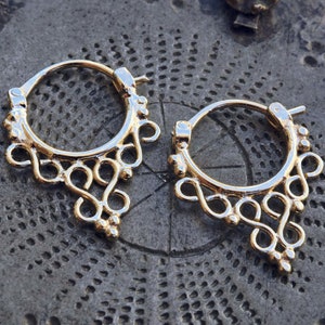 Artemis gold plated hoop earrings \ 2 microns gold plated\ dainty\ Artisan Jewelry\ hoops\ genderless\ plugs hoops