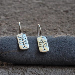 tree dainty silver dangle earrings \ 925 sterling silver\ Artisan Jewelry\ small\ boho\ lightweight
