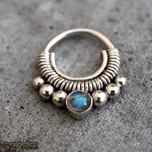 Silver piercing ring\ fits septum, Tragus, Helix, nose ring\ 925 sterling silver\ genderless