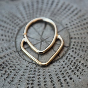 Gold cresent moon piercing Ring\fits septum, Tragus, Helix, nose ring\ 2 microns gold plated\ genderless