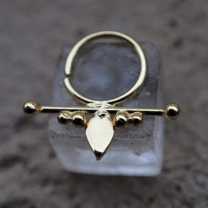 Gold piercing Ring\fits septum, Tragus, Helix, nose ring\ 2 microns gold plated\ genderless