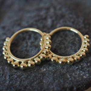 Sahara minimal gold hoop small earrings \ 2 microns gold plated\ dainty\ Artisan Jewelry\ sleeper hoops\ plugs hoops