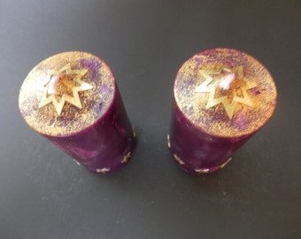 Purple Candle, Handmade Candle, Glittery Candle, Pillar Candle