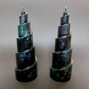 Black Candles, Spiral Candle, Candles Handmade, image 1