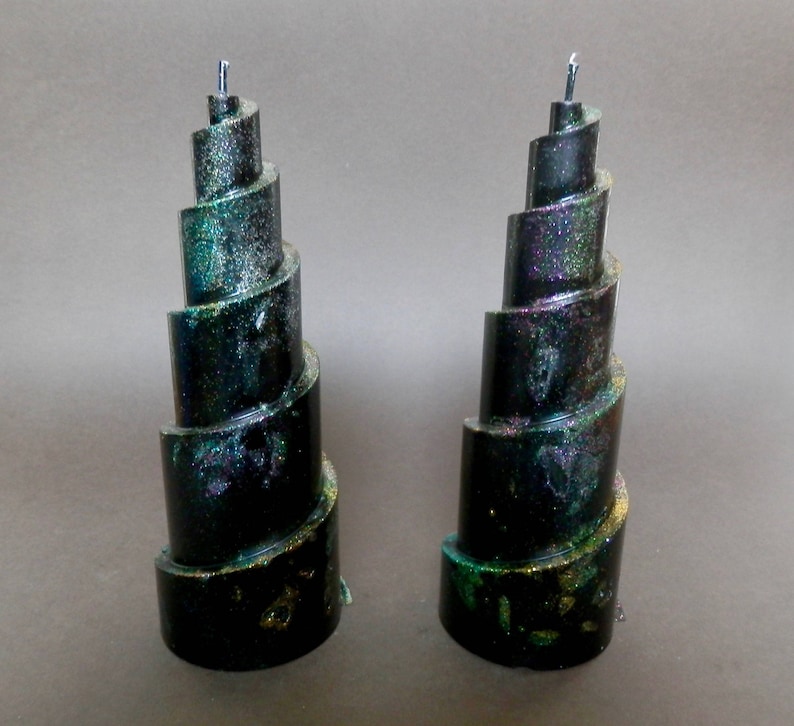 Black Candles, Spiral Candle, Candles Handmade, image 1