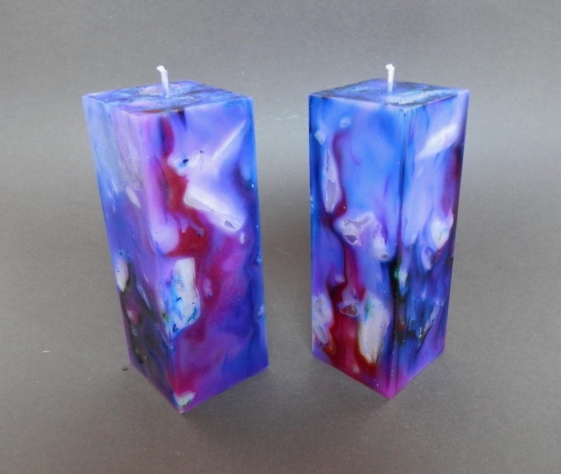 Handmade Candles, Square Candles, Unique Marbled Candles Etsy